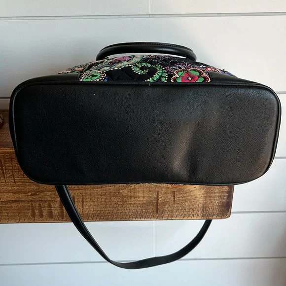 Vera Bradley Black Crossbody Bag with Colorful Paisley Design - Picture 3 of 4